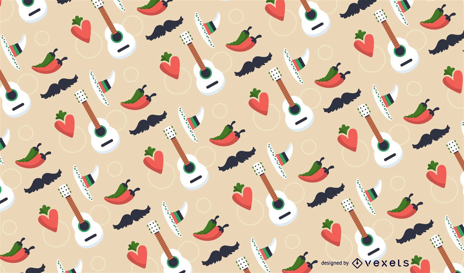Mexican element seamless pattern