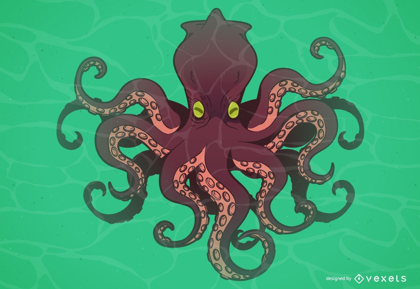 Octopus monster cartoon