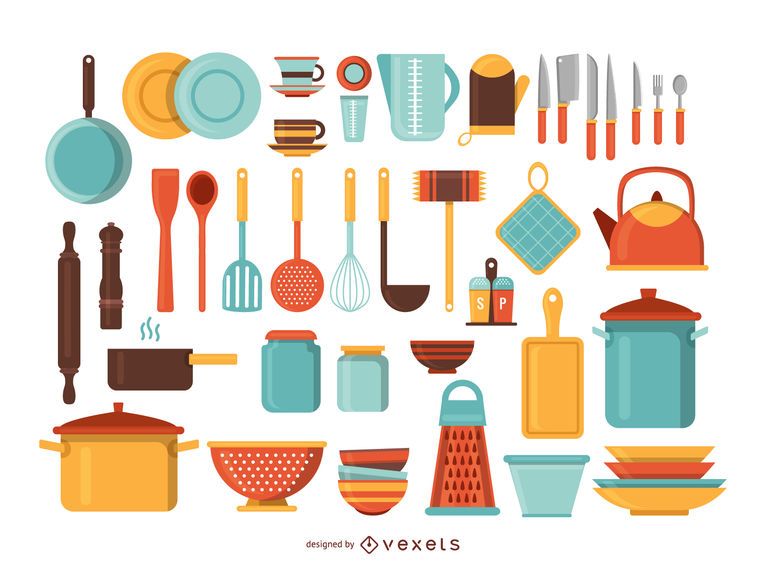 Conjunto de ilustración de herramientas de cocina Conjunto de ilustración de herramientas de cocina