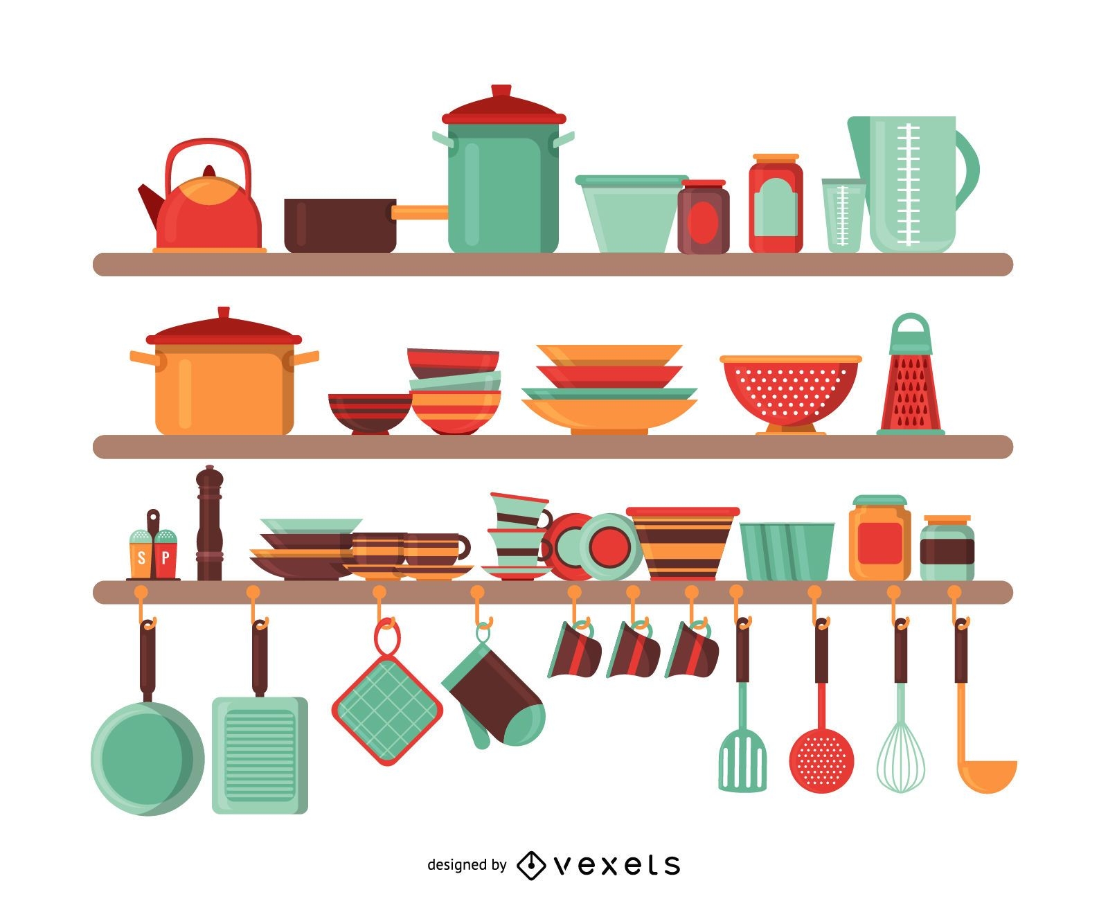 Ilustração de utensílios de cozinha