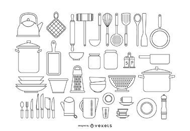 Conjunto de trazo de herramientas de cocina Conjunto de trazo de herramientas de cocina