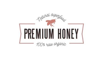 Premium honey ribbon logo template