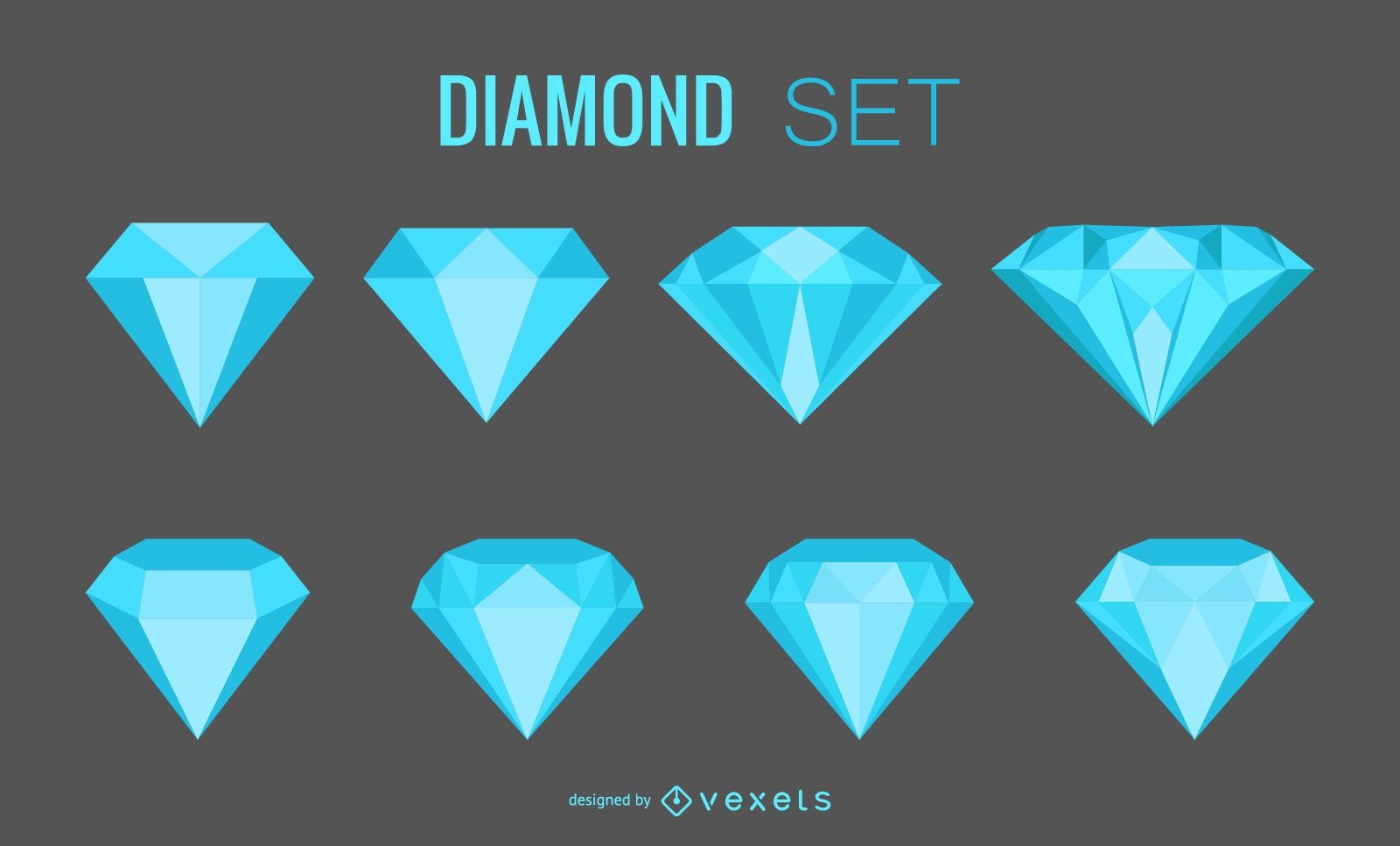 Conjunto de gemas de diamante