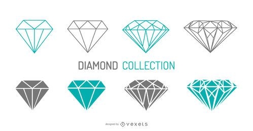 Conjunto de diamantes de trazo