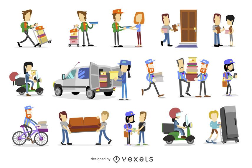 Delivery illustration set Delivery illustration set