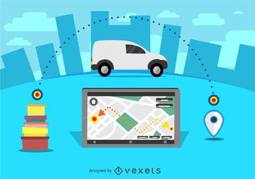 Goods delivery flat design Goods delivery flat design