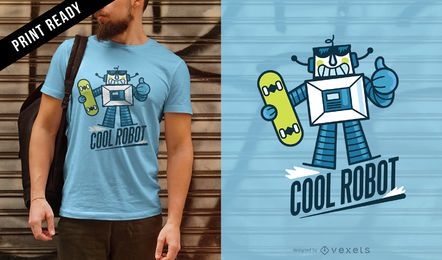 Lindo diseño de camiseta de robot