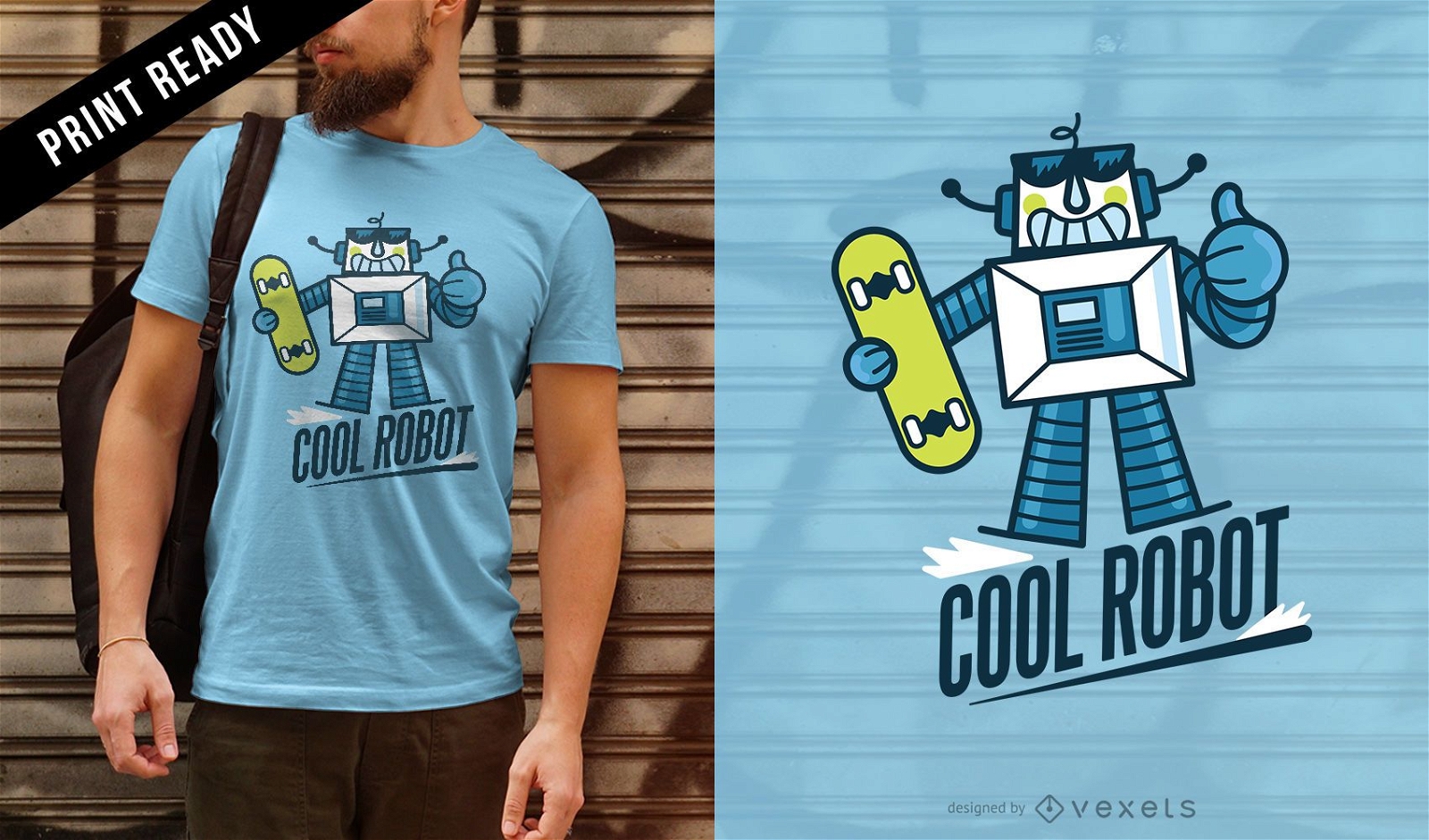 Robô bonito com design de camiseta