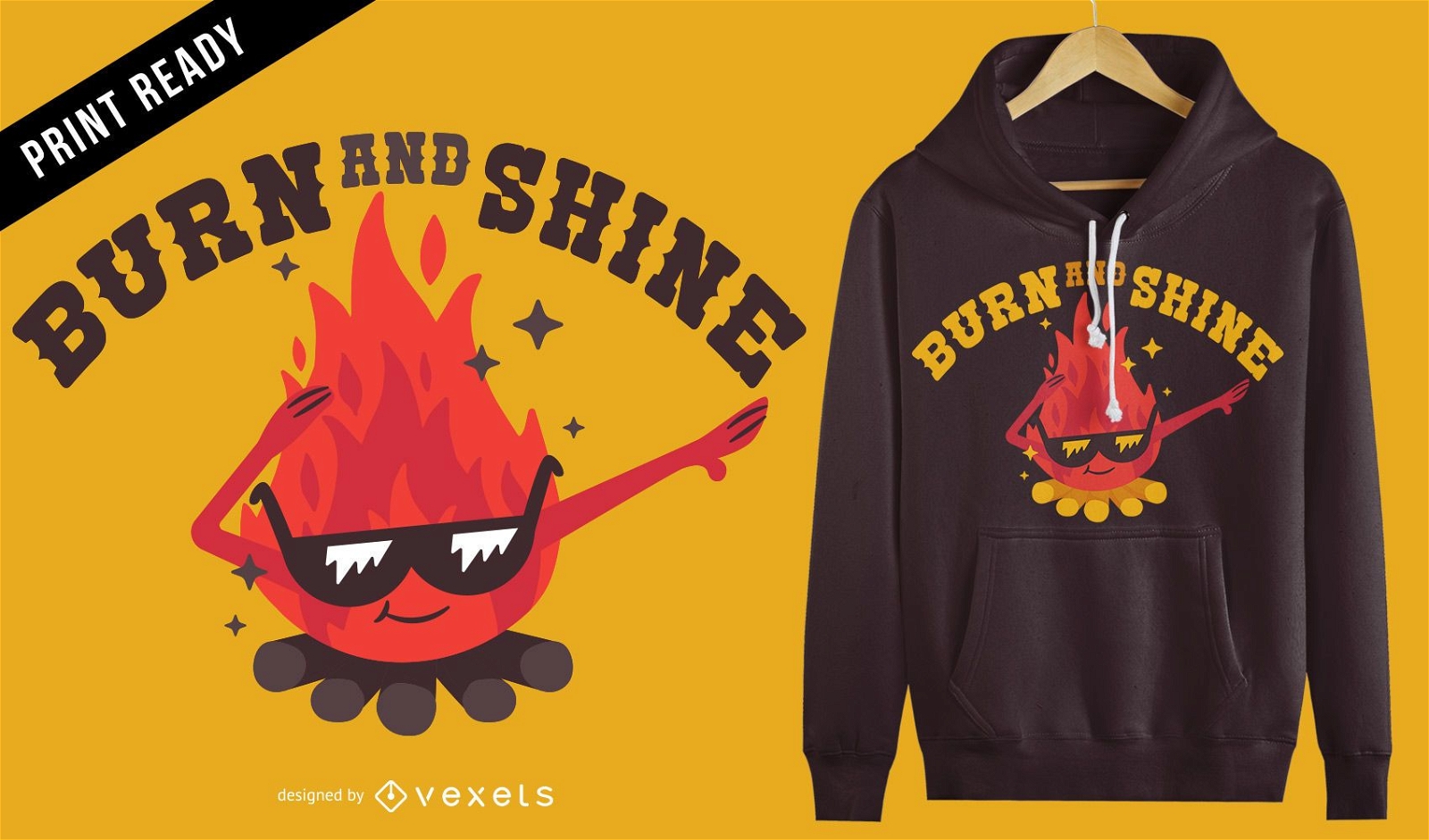 Campfire fire t-shirt design