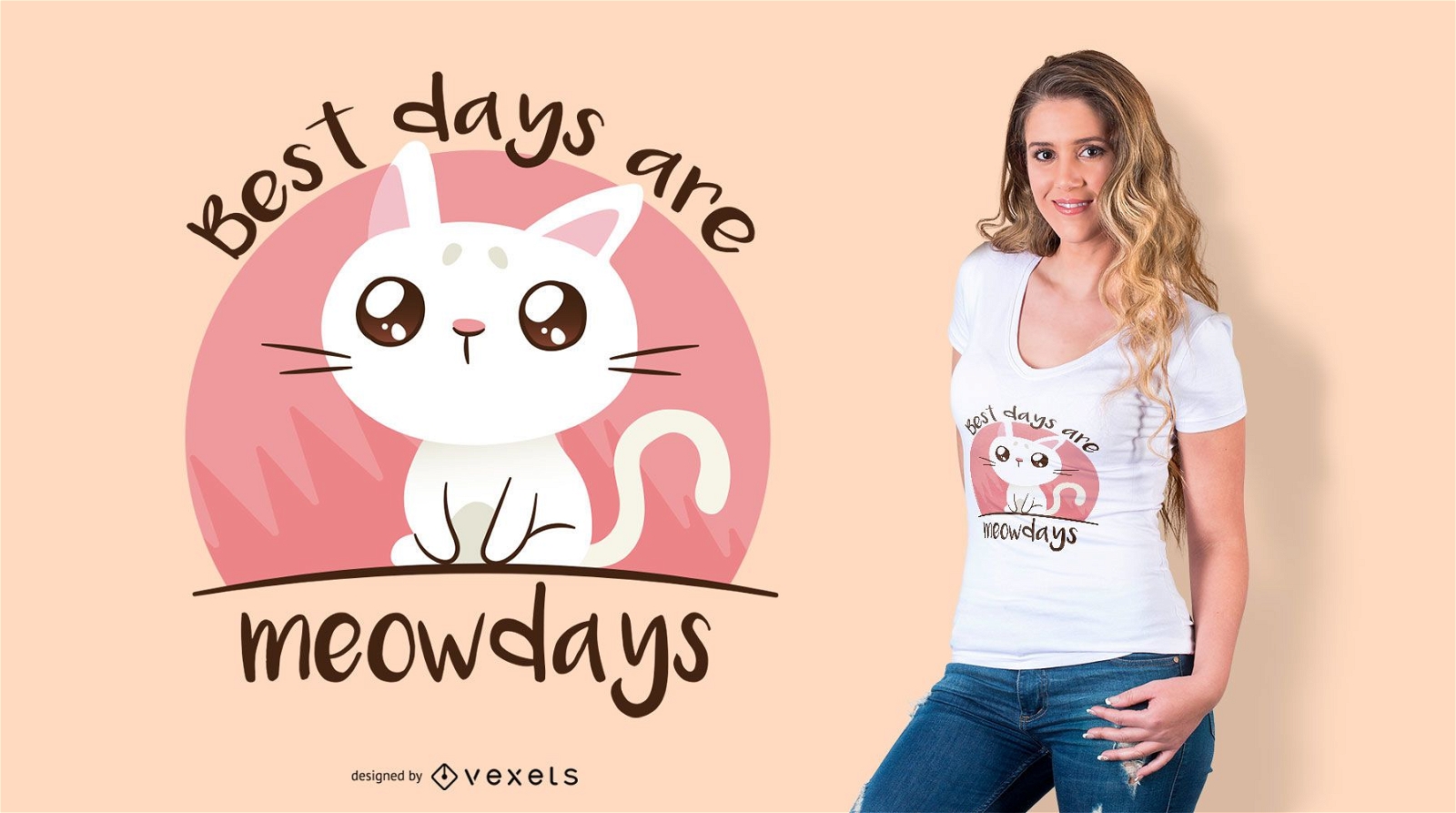Meowdays cat t-shirt design