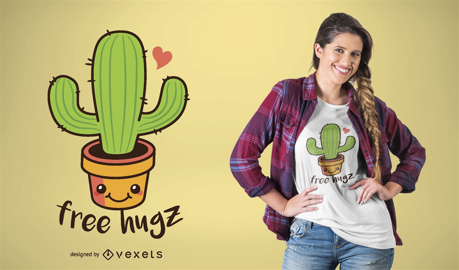 Kaktus umarmt T-Shirt Design