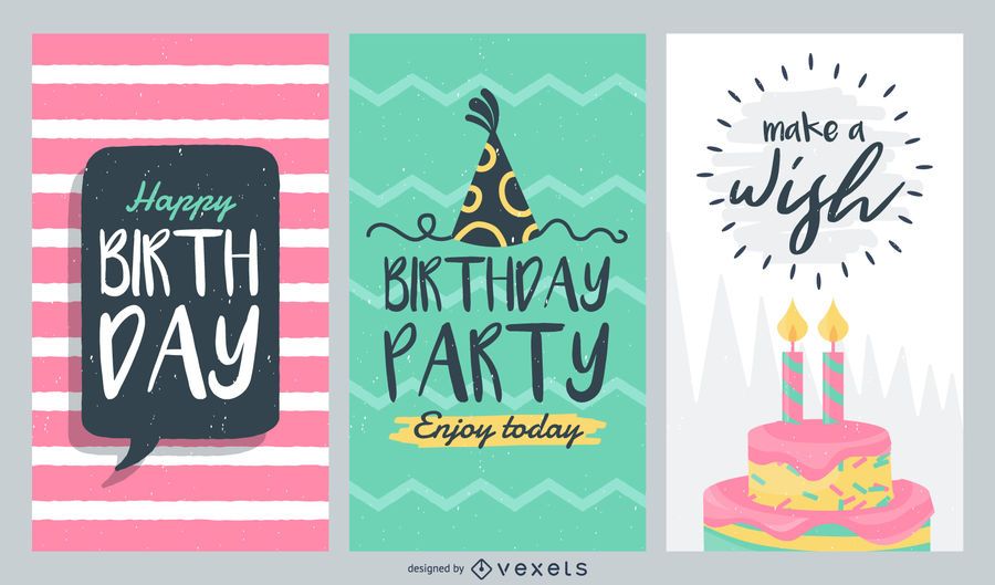Conjunto de tarjetas de cumpleaños Conjunto de tarjetas de cumpleaños