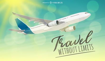 Avión volando por el cielo ilustración