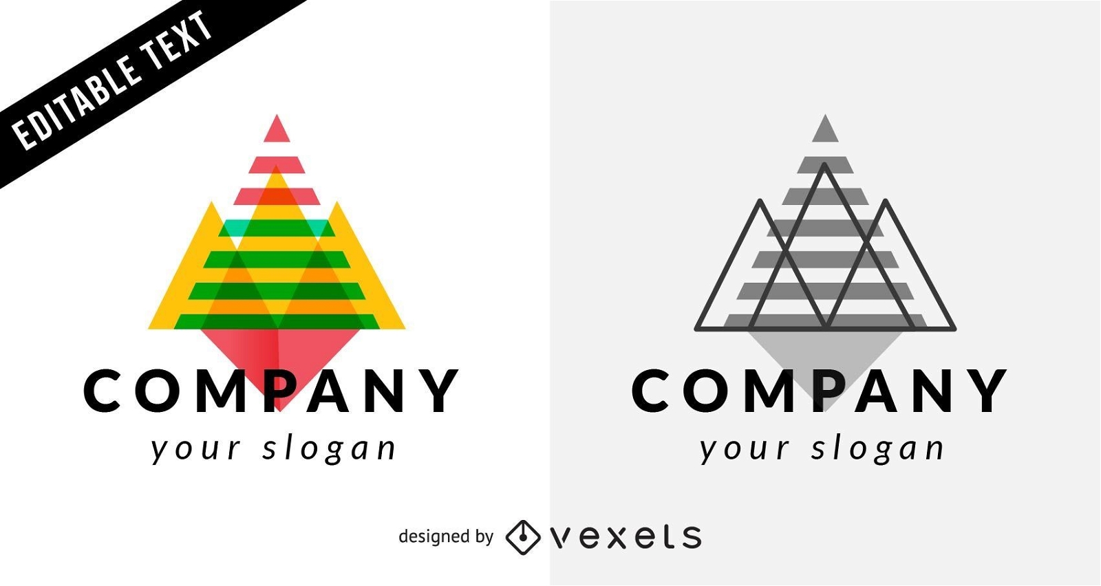 Modelo de logotipo comercial com triângulos