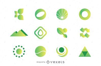 Grüne Logos setzen Sammlung Grüne Logos setzen Sammlung