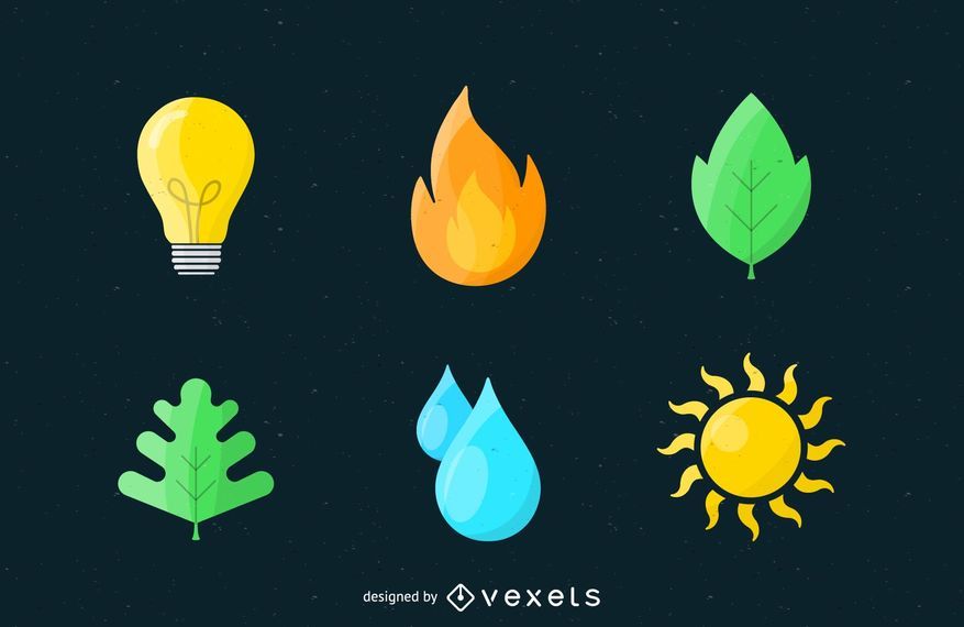 Natur Icons Logo gesetzt Natur Icons Logo gesetzt