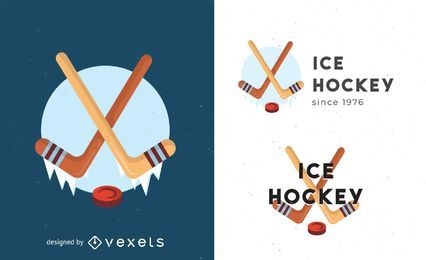 Plantilla de logotipo de hockey sobre hielo