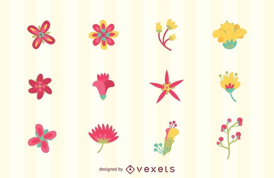 Flower Logo Set Tempates - Vector Download