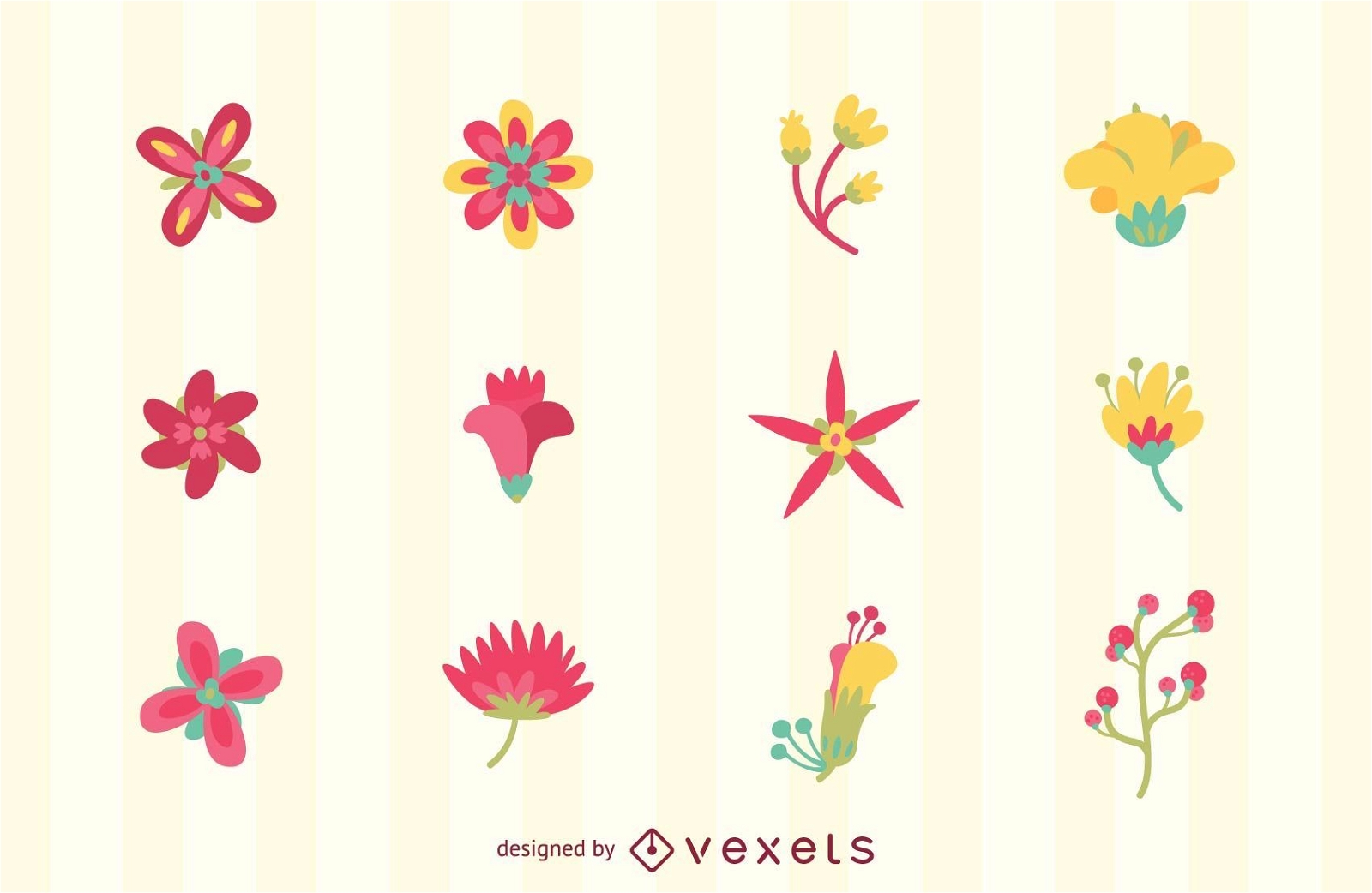 Conjunto de logo de flores tempates