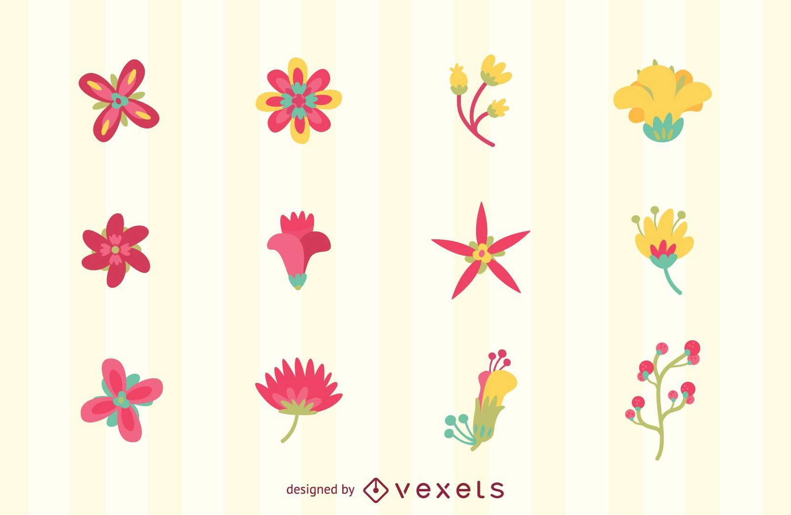 Download Flower Logo Set Tempates - Vector Download