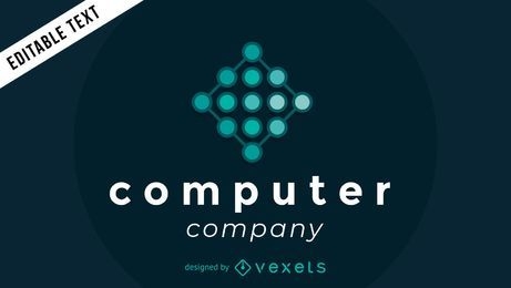Computer company logo with nodes