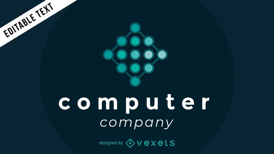 Logotipo de la empresa informática con nodos. Logotipo de la empresa informática con nodos.