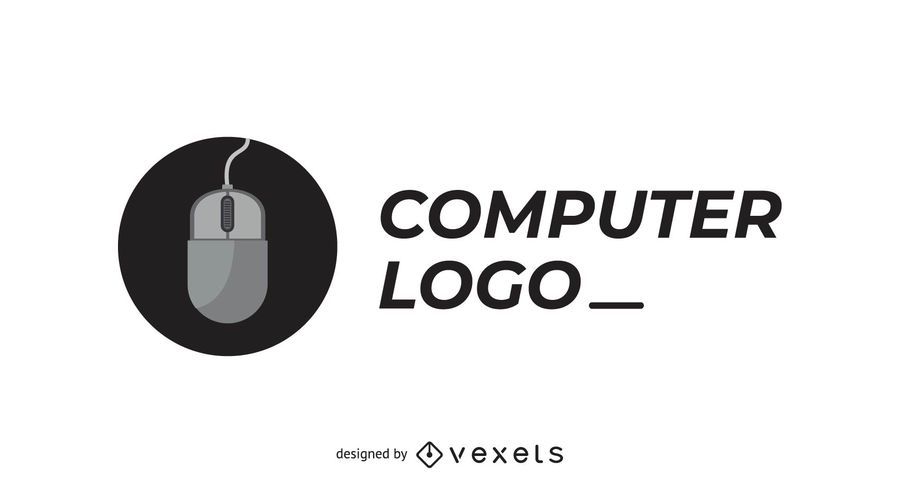 Computer Company Logo With Mouse Vector Download