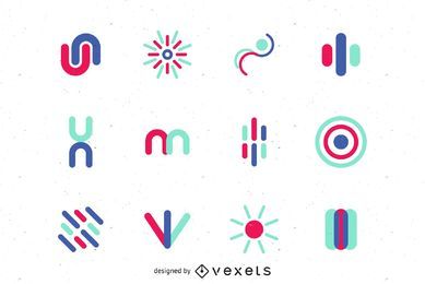 Conjunto de gráficos vectoriales de logotipo