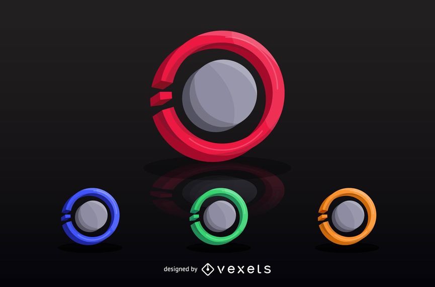 3d technology logo set 3d technology logo set