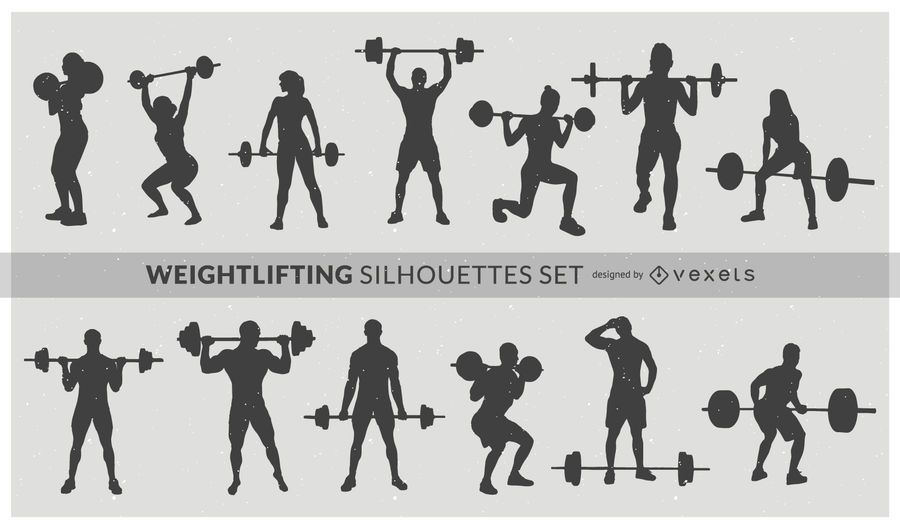 Gewichtheben Silhouette Set Gewichtheben Silhouette Set