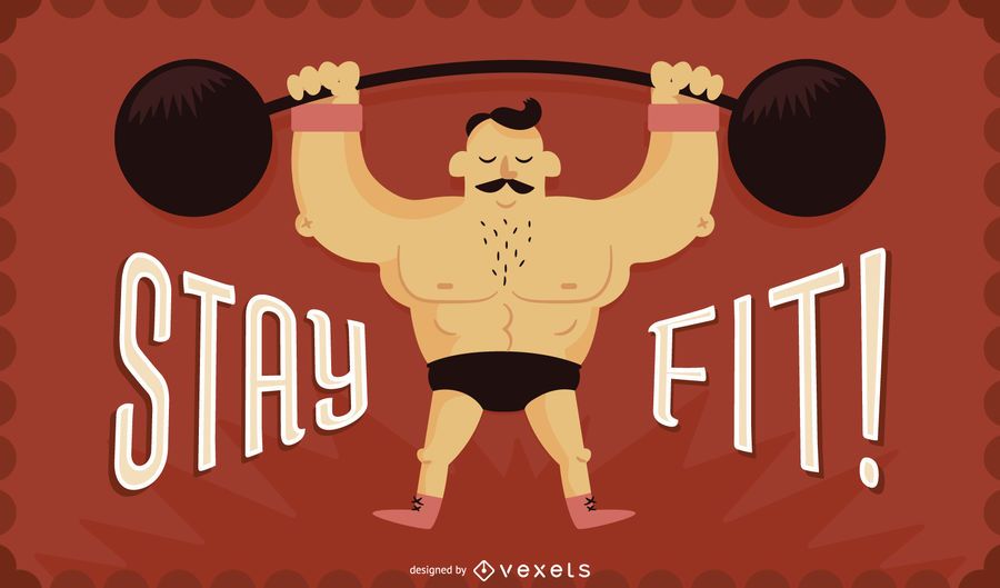 Stay fit weightlifting illustration Stay fit weightlifting illustration