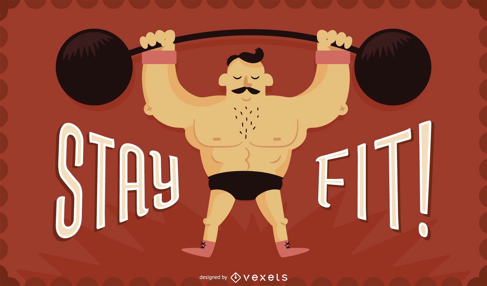 Stay fit weightlifting illustration