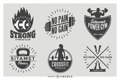 Weightlifting label badge set Weightlifting label badge set