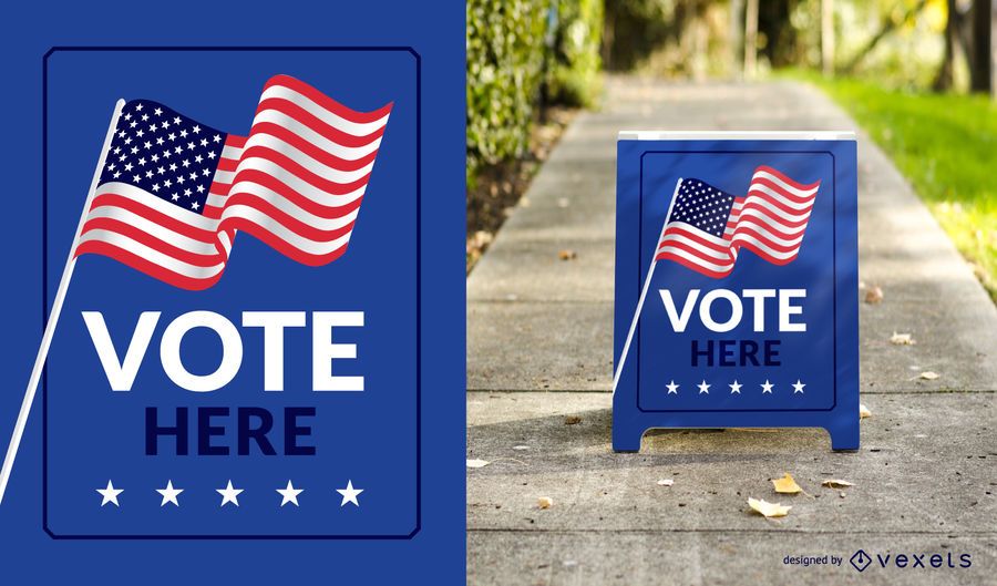 Vote here sign Vote here sign