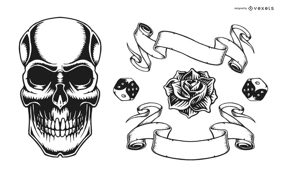 Vintage tattoo graphic set Vintage tattoo graphic set