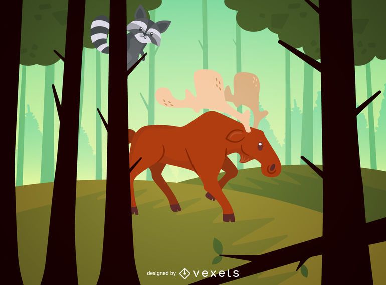 Forest landscape illustration Forest landscape illustration