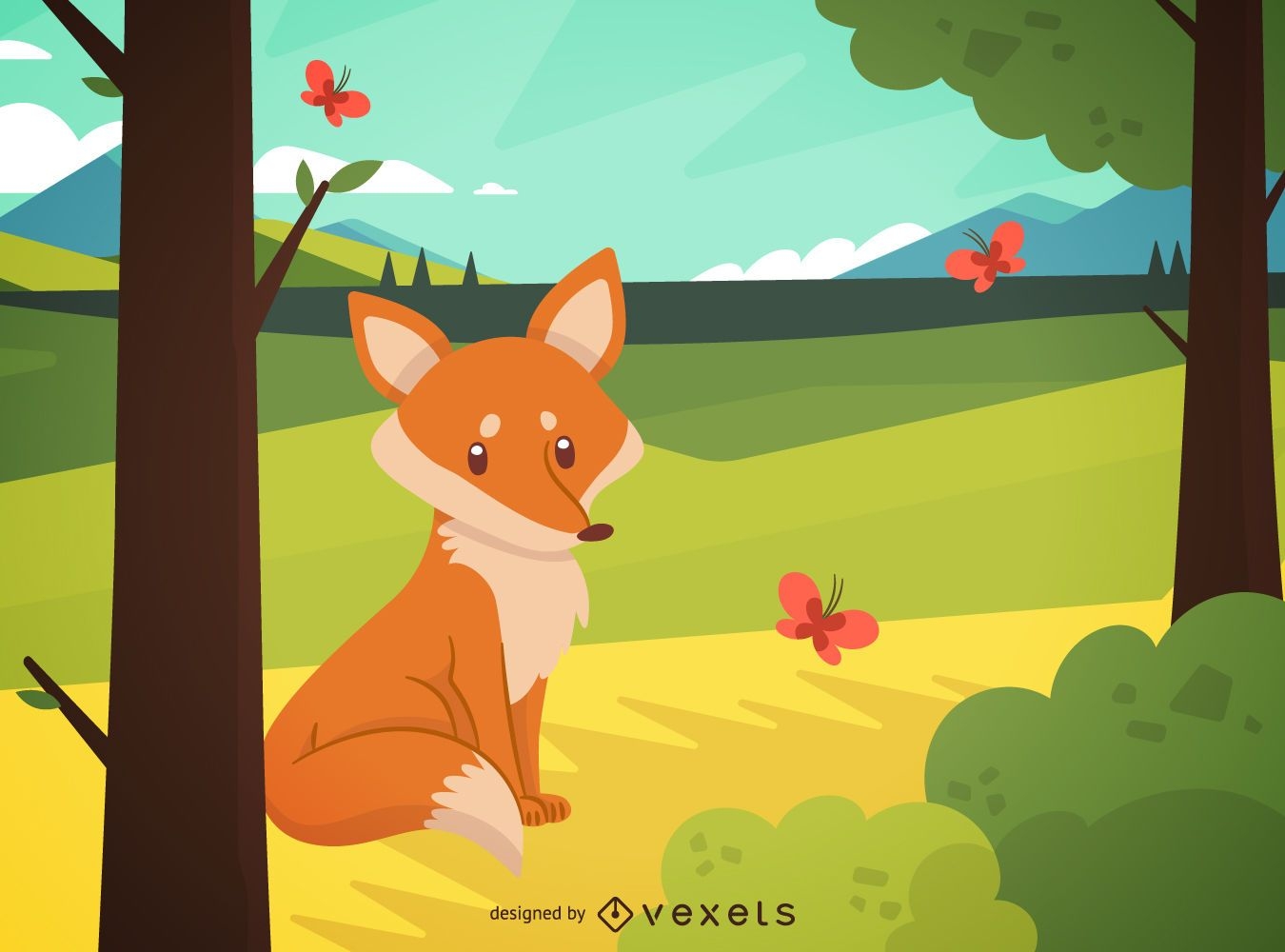 Fox forest landscape