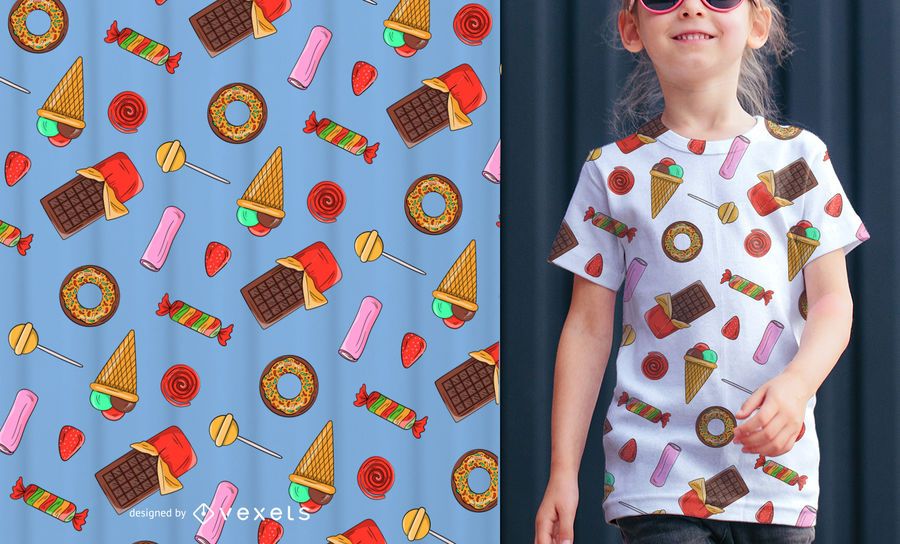 Candies illustration seamless pattern Candies illustration seamless pattern