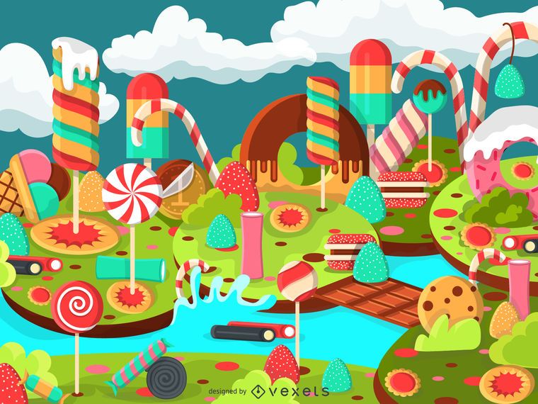 Candy landscape illustration Candy landscape illustration