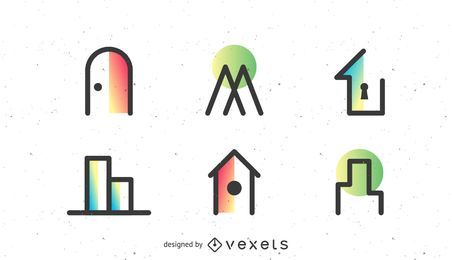 Conjunto de logotipo de bienes raíces Conjunto de logotipo de bienes raíces