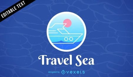 Plantilla de logotipo de mar de viajes
