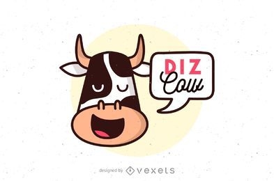 Plantilla de logotipo de vaca Diz