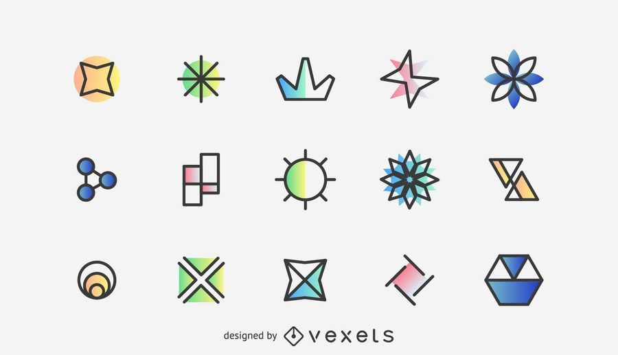 Coleção simples de elementos de logotipo Coleção simples de elementos de logotipo