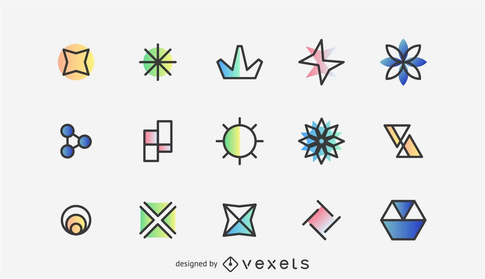 Colección de elementos de logotipo simple