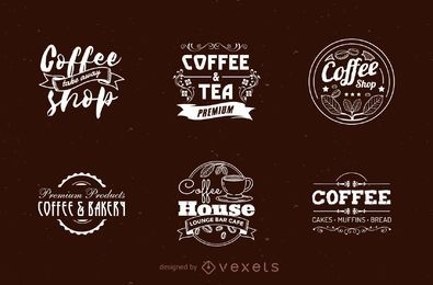 Coffee shop logo set 