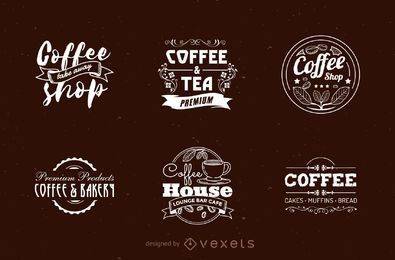 Conjunto de logotipo de cafetería Conjunto de logotipo de cafetería