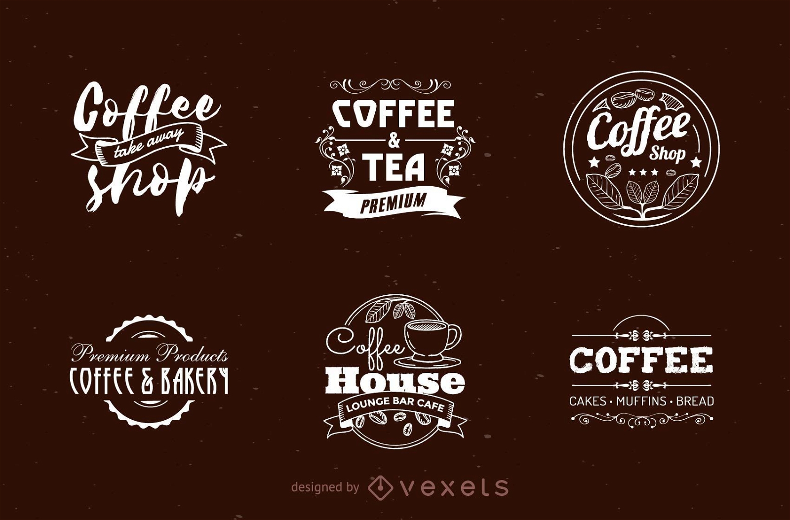 Conjunto de logotipo de cafetería