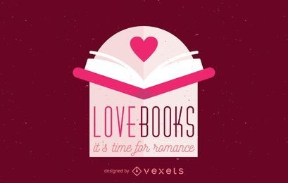 Love open book logo template