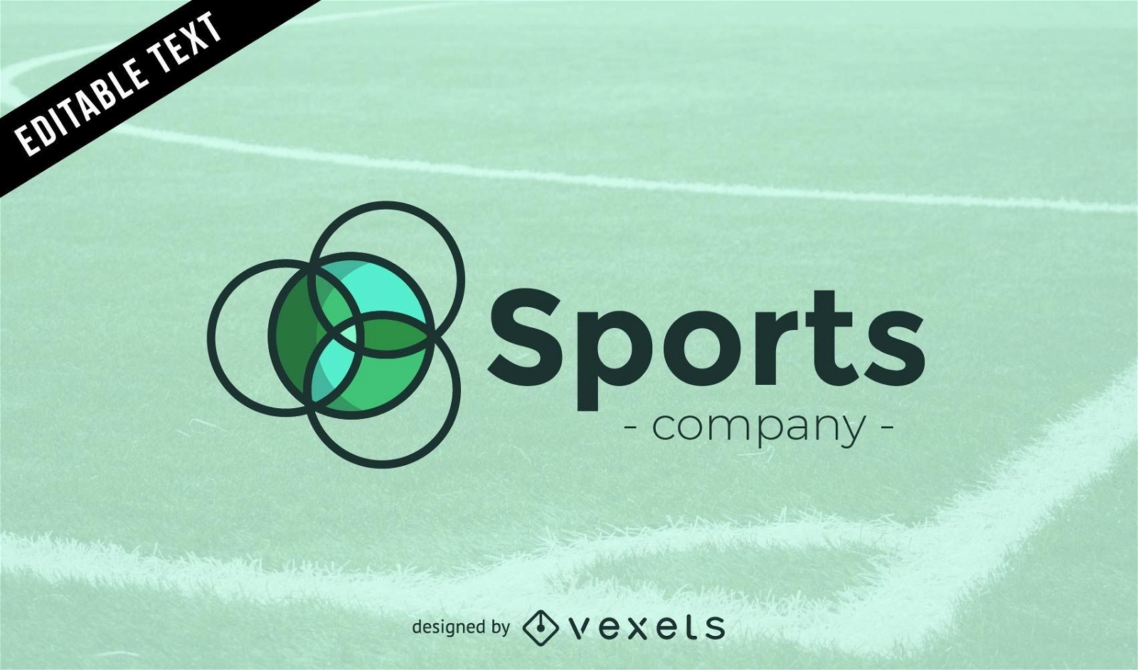Logotipo de la empresa deportiva en tonos verdes
