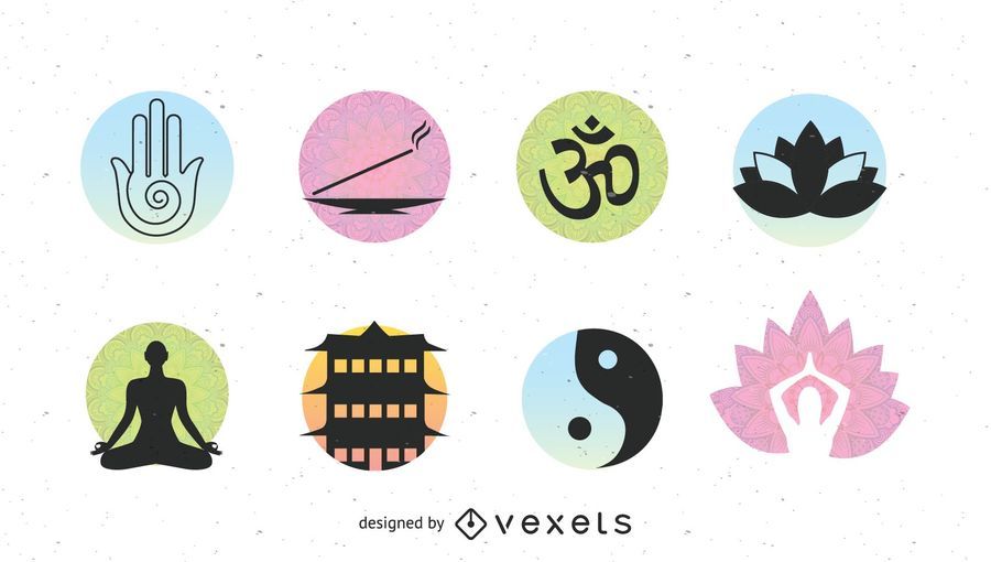 Asiatisches Badekurortlogo eingestellt Asiatisches Badekurortlogo eingestellt
